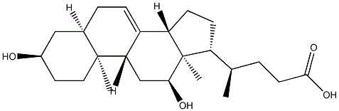 3α,12α-Dihydroxy-5β-chol-7-en-24-oic acid Struktur