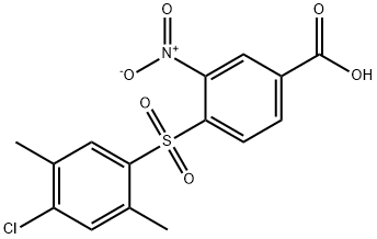 4-[(4-CHLORO-2,5-DIMETHYLPHENYL)SULFONYL!-3-NITROBENZOIC ACID 化学構造式