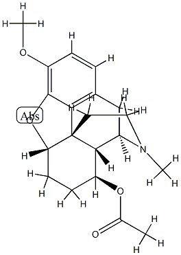 4,5α-Epoxy-3-methoxy-17-methylmorphinan-8β-ol acetate,2202-08-6,结构式