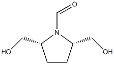 1-Pyrrolidinecarboxaldehyde, 2,5-bis(hydroxymethyl)-, (2R,5S)-rel- (9CI) 化学構造式