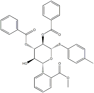 β-D-Glucopyranoside, 4-methylphenyl 1-thio-, 2,3,6-tribenzoate Structure