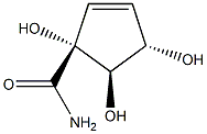 2-Cyclopentene-1-carboxamide,1,4,5-trihydroxy-,(4R,5S)-rel-(-)-(9CI) Structure