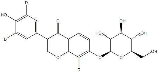 Daidzein-D3-7-O-b-D-glucopyranoside Struktur