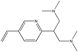 5-Ethenyl-2-[2-(N,N-dimethylamino]-1-(N,N-dimethylaminomethyl)ethylpyridine 化学構造式