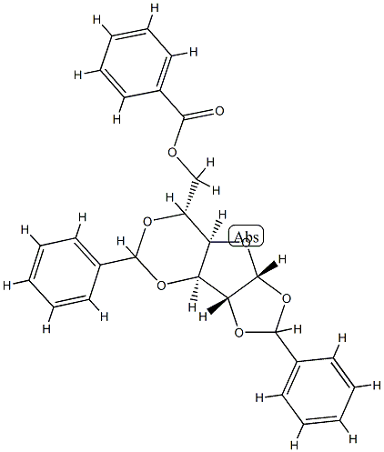 1-O,2-O:3-O,5-O-Dibenzylidene-α-D-glucofuranose benzoate 结构式