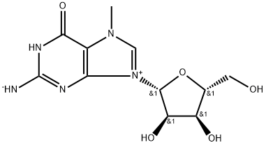 Guanosine, 7-methyl-,inner salt (9CI) Struktur