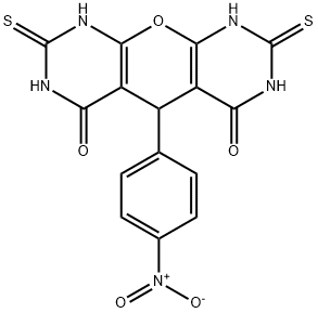 2,8-dimercapto-5-(4-nitrophenyl)-5H-pyrano[2,3-d:6,5-d']dipyrimidine-4,6-diol Structure