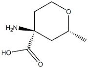 2H-Pyran-4-carboxylicacid,4-aminotetrahydro-2-methyl-,(2R,4S)-rel-(9CI) Structure