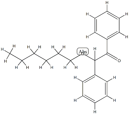 α-フェニル-α-ヘキシルオキシアセトフェノン 化学構造式