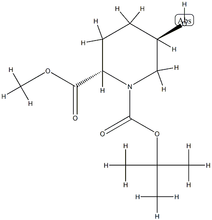 (2S,5R)-1-tert-butyl 2-Methyl 5-hydroxypiperidine-1,2-dicarboxylate Structure