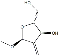 alpha-D-erythro-Pentofuranoside,methyl2-deoxy-2-methylene-(9CI) Structure