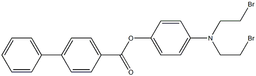 p-[ビス(2-ブロモエチル)アミノ]フェニル=4-ビフェニルカルボキシラート 化学構造式