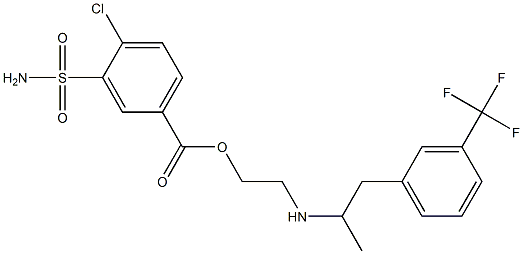 2-[[1-Methyl-2-[3-(trifluoromethyl)phenyl]ethyl]amino]ethyl=4-chloro-3-sulfamoylbenzoate, 23189-05-1, 结构式