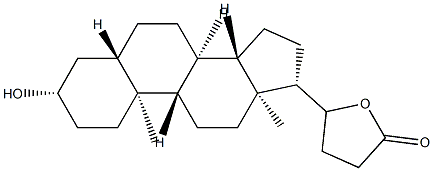 3β,20-Dihydroxy-21-nor-5α-cholan-24-oic acid γ-lactone,23330-65-6,结构式