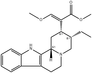 [16E,20β,(-)]-16,17-ジデヒドロ-17-メトキシコリナン-16-カルボン酸メチル 化学構造式