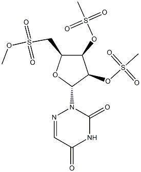 2-[2-O,3-O,5-O-トリス(メチルスルホニル)-β-D-リボフラノシル]-1,2,4-トリアジン-3,5(2H,4H)-ジオン 化学構造式