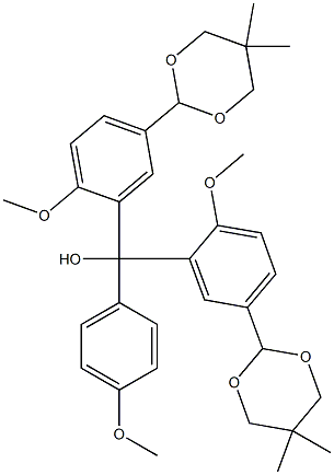 5-(5,5-DiMethyl-1,3-dioxan-2-yl)-α-[5-(5,5-diMethyl-1,3-dioxan-2-yl)-2-Methoxyphenyl]-2-Methoxy-α-(4-Methoxyphenyl)benzeneMethanol, 235106-88-4, 结构式