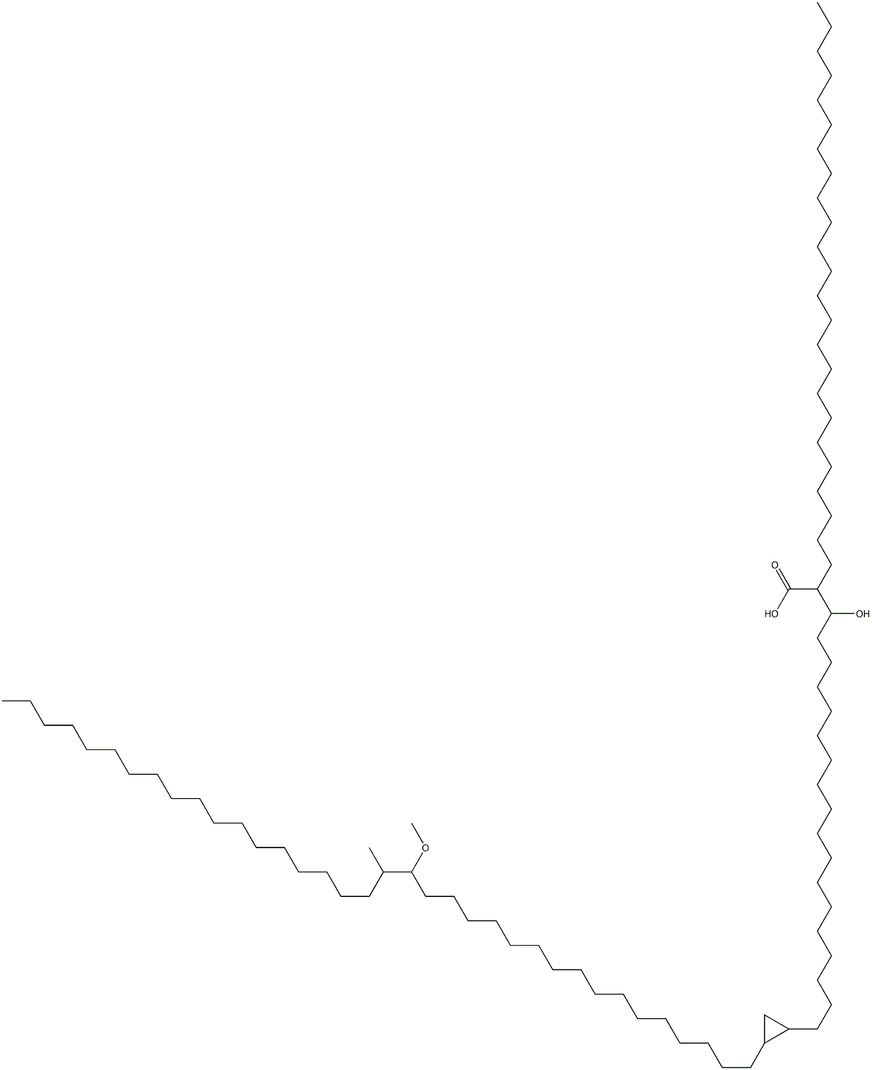 2-(Tetracosane-1-yl)-3-hydroxy-21,22-methylene-39-methoxy-40-methyloctapentacontanoic acid, 23599-54-4, 结构式