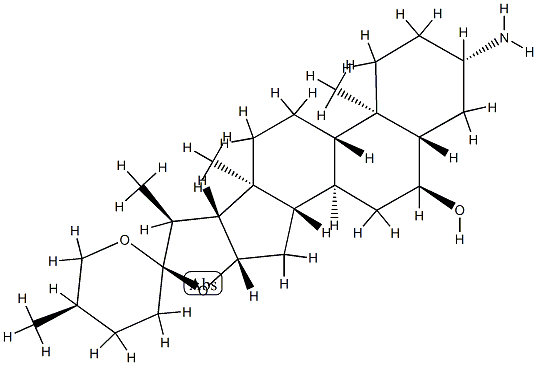 (25R)-3β-Amino-5α-spirostan-6α-ol 结构式