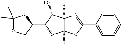 (3aS)-5β-[(4R)-2,2-Dimethyl-1,3-dioxolan-4-yl]-3aβ,5,6,6aβ-tetrahydro-2-phenylfuro[3,2-d]oxazol-6β-ol Struktur