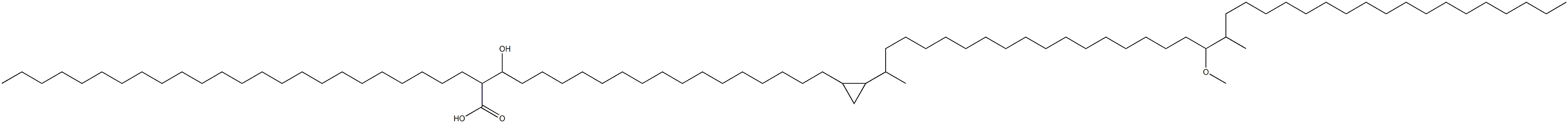 2-(Tetracosane-1-yl)-3-hydroxy-20,21-methylene-39-methoxy-22,40-dimethyloctapentacontanoic acid,23725-22-6,结构式