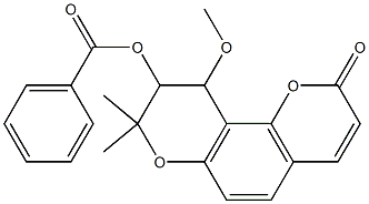 (9R,10S)-(+)-9,10-二氢-9-羟基-10-甲氧基-8,8-二甲基-2H,8H-苯并[1,2-B:3,4-B']二吡喃-2-酮苯甲酸酯,23733-95-1,结构式