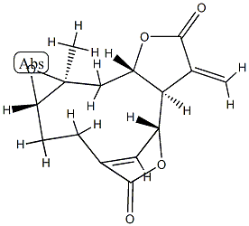 (1aS,7R,7aR,10aS,11aS)-1a,2,3,7a,8,10a,11,11a-オクタヒドロ-11a-メチル-8-メチレン-5H-7,4-メテノフロ[3,2-c]オキシレノ[f]オキサシクロウンデシン-5,9(7H)-ジオン 化学構造式
