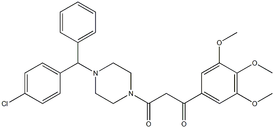 1-(4-Chloro-α-phenylbenzyl)-4-[1,3-dioxo-3-(3,4,5-trimethoxyphenyl)propyl]piperazine,23776-26-3,结构式