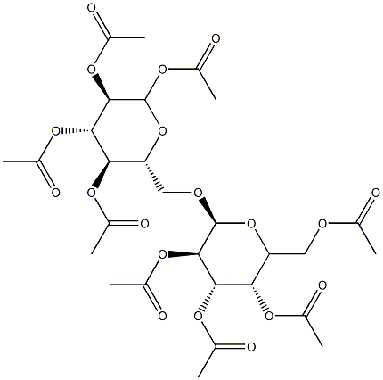 6-O-(2-O,3-O,4-O,6-O-Tetraacetyl-α-D-galactopyranosyl)-D-glucopyranose tetraacetate 结构式