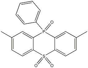 2,8-Dimethyl-10-phenyl-10H-phenothiaphosphine 5,5,10-trioxide Struktur