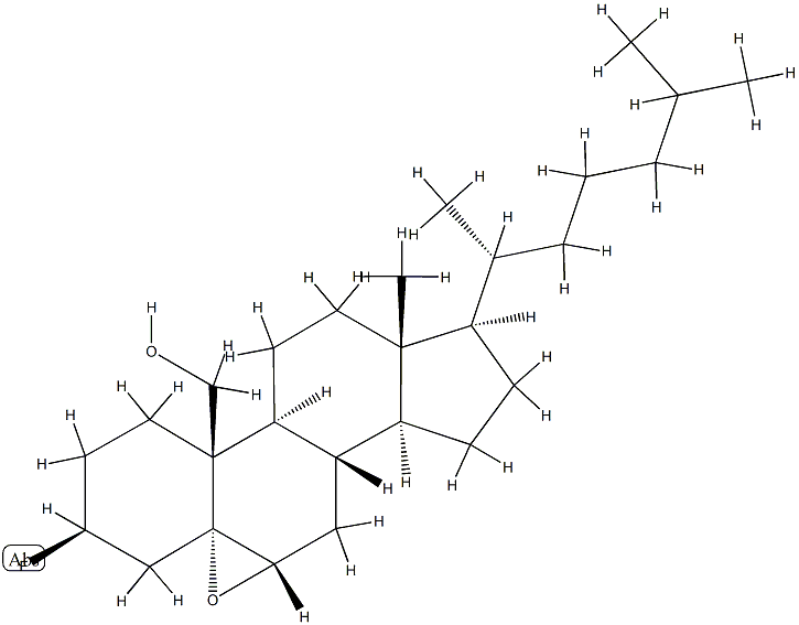5,6α-Epoxy-3β-fluoro-5α-cholestan-19-ol,23924-39-2,结构式