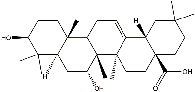 3β,7α-Dihydroxyolean-12-en-28-oic acid Struktur