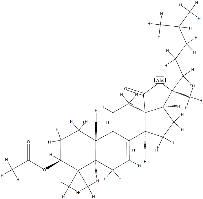 3β-(Acetyloxy)-20-hydroxy-5α-lanosta-7,9(11)-dien-18-oic acid γ-lactone Struktur