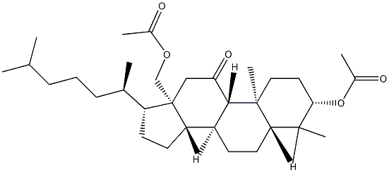 3β,18-Dihydroxy-5α-lanostan-11-one diacetate,24041-78-9,结构式