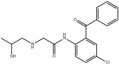 5-Chloro-2-(β-hydroxypropylaminoacetylamino)benzophenone 结构式