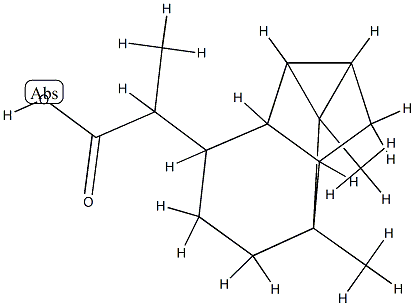 (+)-オクタヒドロ-α,1,7a-トリメチル-1,2,4-メテノ-1H-インデン-5-酢酸 化学構造式