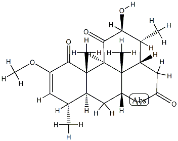 12β-Hydroxy-2-methoxypicras-2-ene-1,11,16-trione Struktur