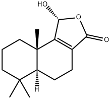 (1R)-1α-Hydroxy-6,6,9aβ-trimethyl-4,5,5aα,6,7,8,9,9a-octahydronaphtho[1,2-c]furan-3(1H)-one Structure