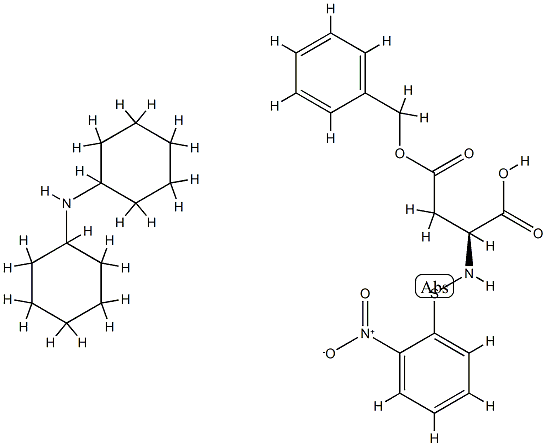 4-benzyl hydrogen N-[(2-nitrophenyl)thio]-L-aspartate, compound with dicyclohexylamine (1:1) Structure