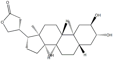 2α,3β,14-トリヒドロキシ-5α-カルダノリド 化学構造式
