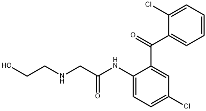 N-(4-氯-2-(2-氯苯甲酰)苯基)-2-((2-羟基乙基)氨基)醋胺石,24234-92-2,结构式