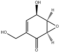 (4R)-2-(ヒドロキシメチル)-4β-ヒドロキシ-5β,6β-エポキシ-2-シクロヘキセン-1-オン 化学構造式