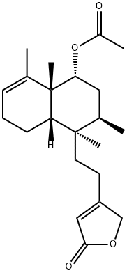 4-[2-[(1R)-4β-Acetoxy-1,2,3,4,4a,7,8,8aα-octahydro-1,2α,4aα,5-tetramethylnaphthalen-1α-yl]ethyl]furan-2(5H)-one,24399-42-6,结构式