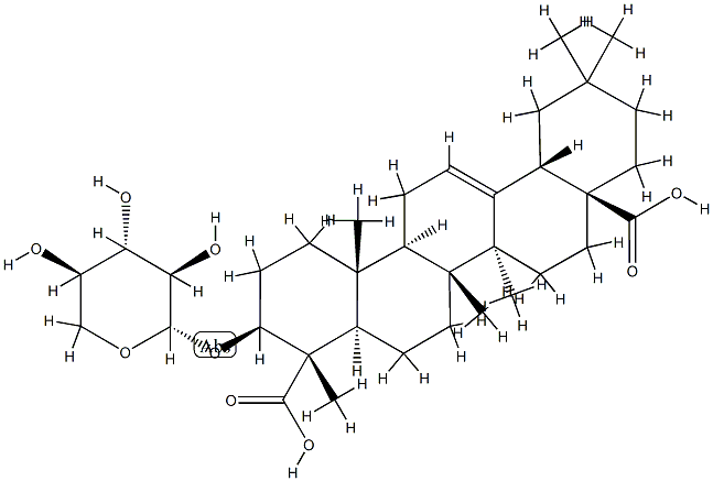 3β-(β-D-Xylopyranosyloxy)-5α-olean-12-ene-23,28-dioic acid,24404-48-6,结构式