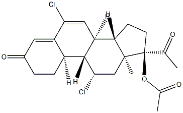 6,11β-Dichloro-17-hydroxy-19-norpregna-4,6-diene-3,20-dione acetate,24432-00-6,结构式