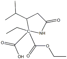 Diethyl=3-isopropyl-5-oxo-2,2-pyrrolidinedicarboxylate 结构式