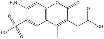 7-amino-4-methyl-6-sulfonic acid coumarin-3-acetic acid Structure