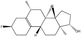 3α-フルオロ-6β-メチルエストラ-5(10)-エン-17β-オール 化学構造式