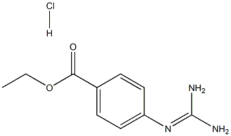 Benzoic acid,4-[(aminoiminomethyl)amino]-, ethyl ester, hydrochloride (1:1) Structure