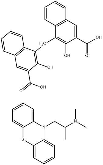 4,4'-methylenebis[3-hydroxy-2-naphthoic] acid, compound with 10-[2-(dimethylamino)propyl]phenothiazine 结构式